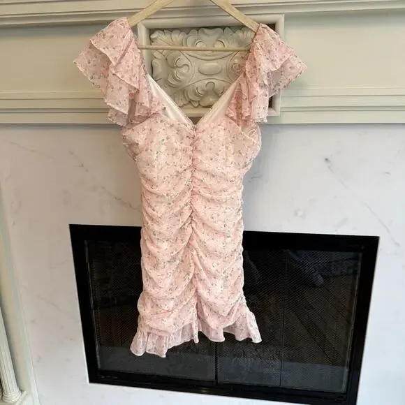 NWT Elodie Shirred Floral Print Minidress Women's Size XS - Picture 5 of 5